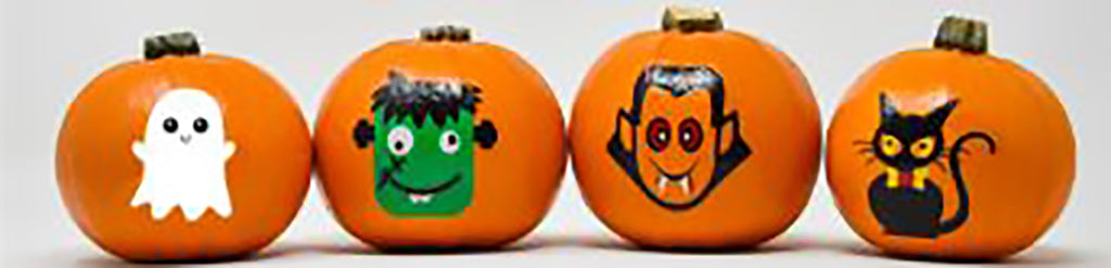 6 CT Painted Little Ghoul Pumpkins